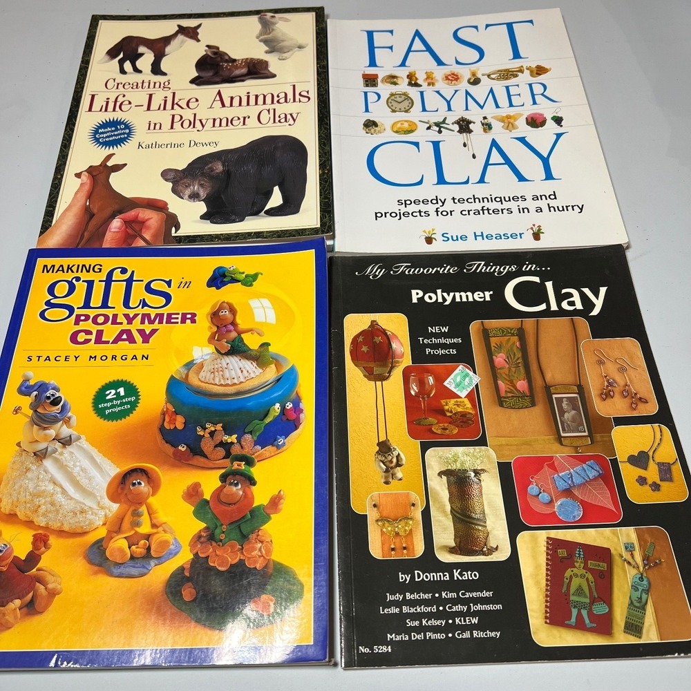 Polymer Clay Instruction Book Lot of 4 Crafting‎ Techniques Projects